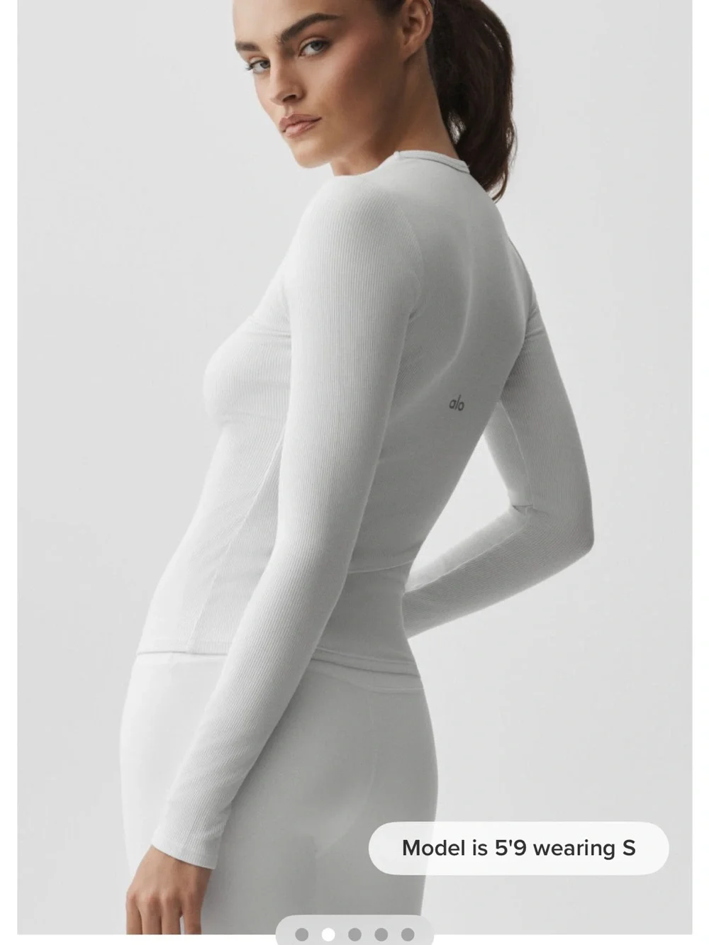 NWT | ALO Ribbed Modal Long Sleeve Top White